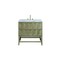 James Martin Vanities Emmeline 36in Single Vanity, Pebble Oak w/ 3 CM Carrara Marble Top D100-V36-PBO-3CAR - alternate 6